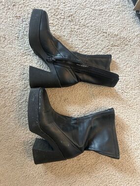 ASOS Black Platform Block Heel Ankle Boots